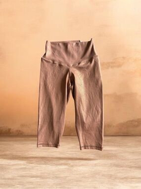 aerie Kids Cropped Metallic Mauve Leggings